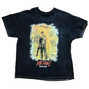 Evil Dead II Dead by Dawn Poster Movie Horror Halloween Mens T-Shirt Size Large